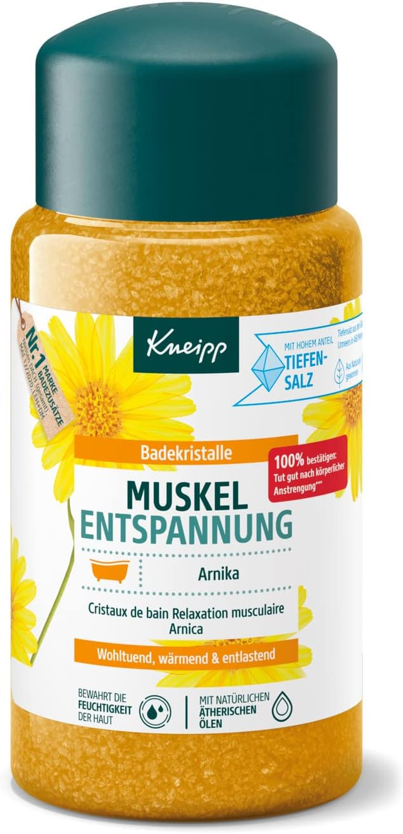 Kneipp Bath Crystals Muscle Relaxation &ndash; Storage Pack &ndash; with Natural Deep Saline from Luisenhall & with Extract of Arnica & Essential Oils from Cabreuva, Rosemary & Pinus Species &ndash; 600 G image number 4