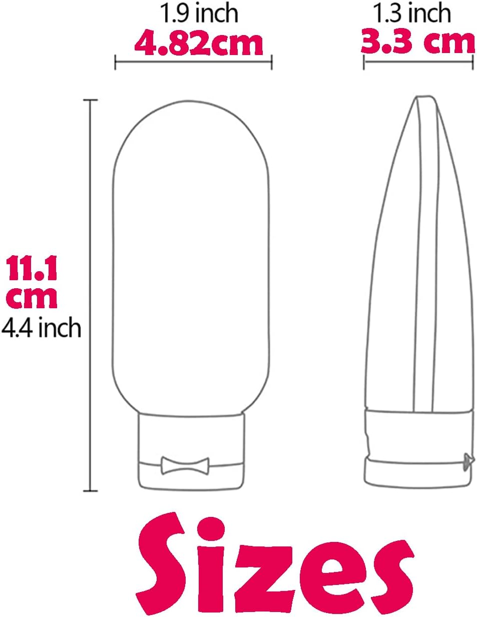 4 PCS PE Travel Bottles, 60Ml/Ea Leak Proof Clear Tubes Set for Toiletries, Squeezable Refillable BPA Free Toiletry Tubes Containers for Cosmetic Shampoo Lotion Soap Liquid with Stickers image number 3