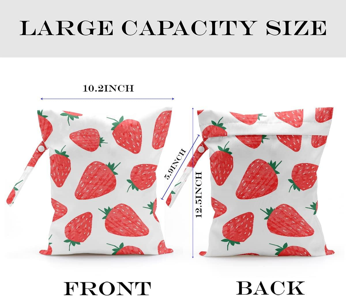 Wet Bag, Wet Dry Bag, Wet Bag for Swimsuit, Travel, Beach, Pool - Fruit-03 image number 3