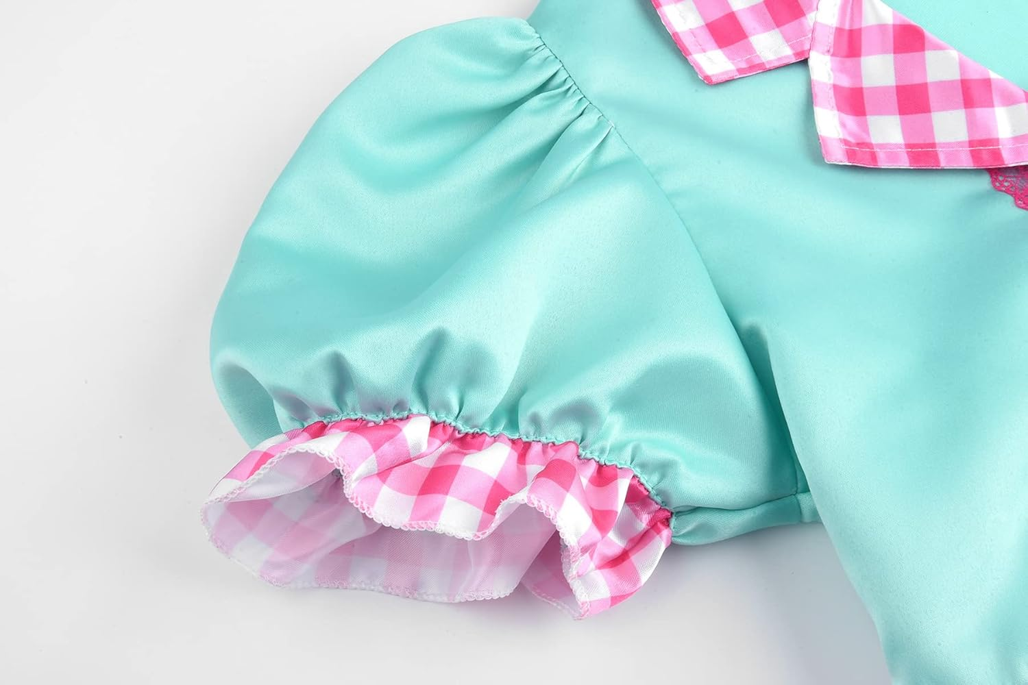Relibeauty 50S Girl Costume Waitress Costume for Girls with Apron and Headband, Green & Pink image number 1