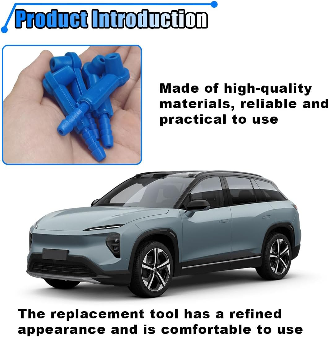 4PCS Brake Fluid Bleeder Bleeding Connectors, Car Oil Pumping Pipe Nipple Connector Quick Exchange Tool, Brake Oil Changer Brake Bleeder Adapter Kit for Car Truck Brake System Bleeding Tools (Blue) - Black image number 4