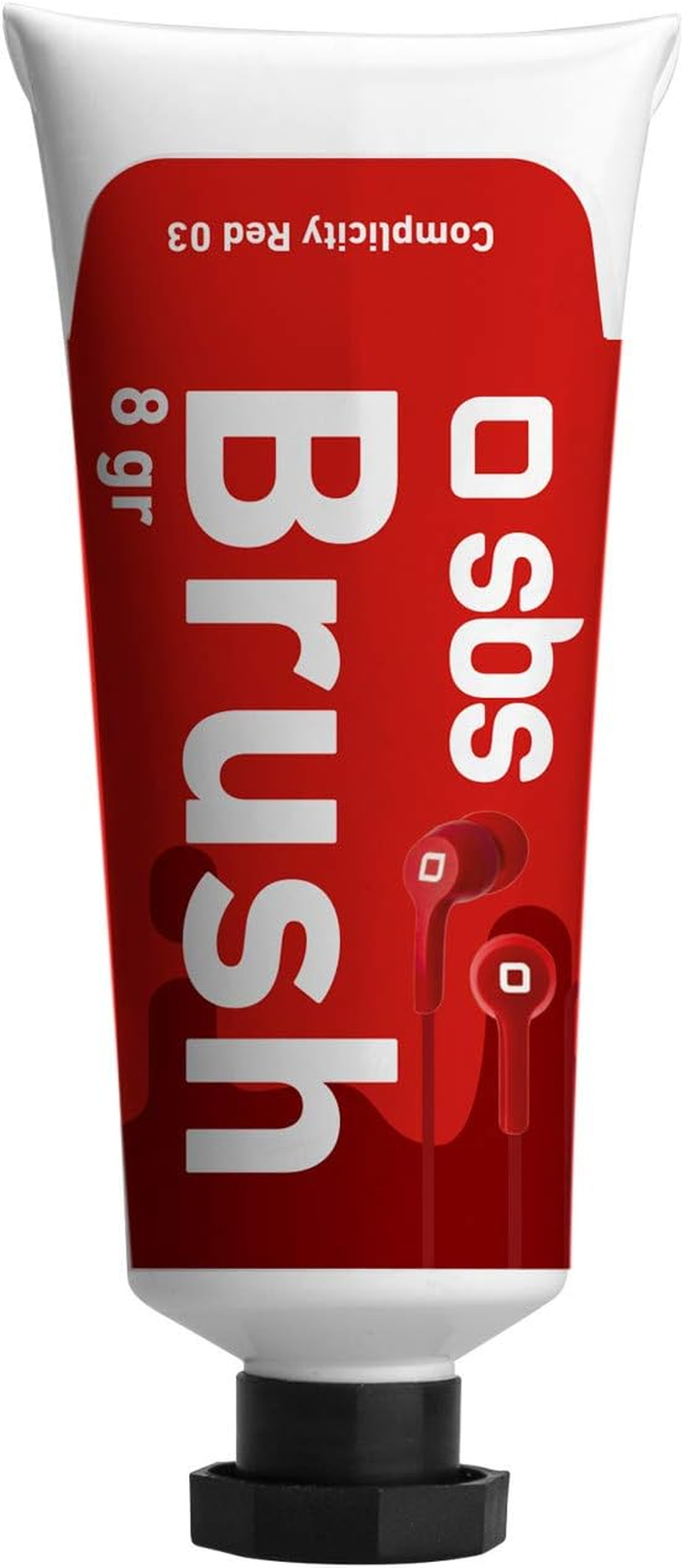 SBS Stereo Brush Headset in Paint Tube Pack, 3.5 Mm Jack Cable, Integrated Microphone, Response Button, Red image number 1