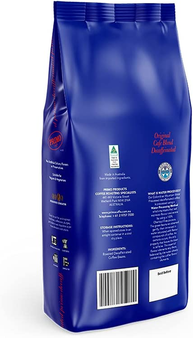 Primo Caffe Original Cafe Blend Decaffeinated Coffee Beans, 1 Kg image number 1