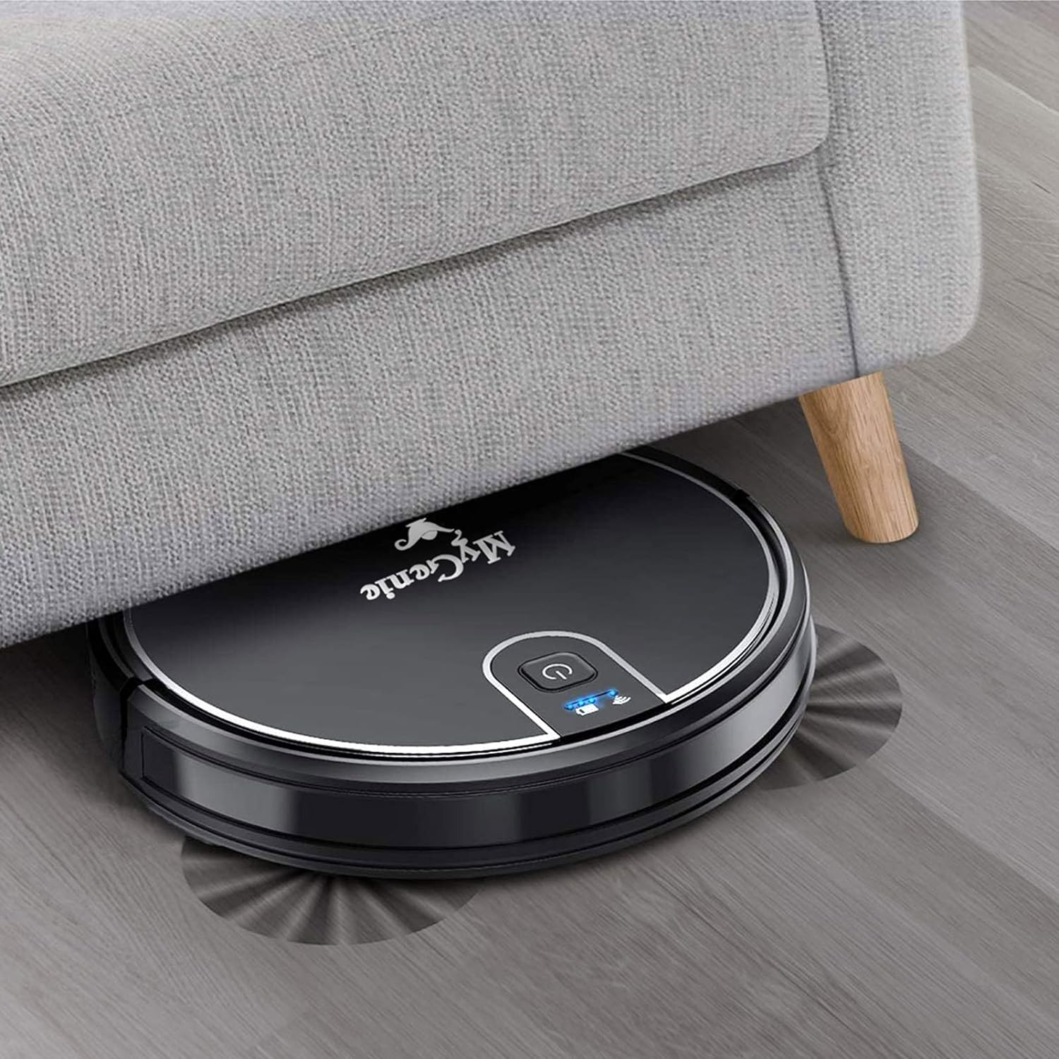 Mygenie X-Sonic Robot Vacuum Cleaner Wi-Fi Pro 2-In-1 Vacuum and Mopping - Gyroscopic Navigation, Anti-Collision, App Control, 0.6L Dust Bin, 0.35L Water Tank, Black image number 5