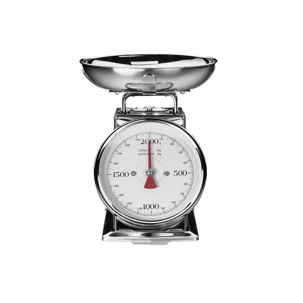 GASTROBACK 30102 Classic 2 Kg with Tare Function Kitchen Scale Analogue with Weighing Tray Polished, Silver Stainless Steel, 1-Pack image number 4