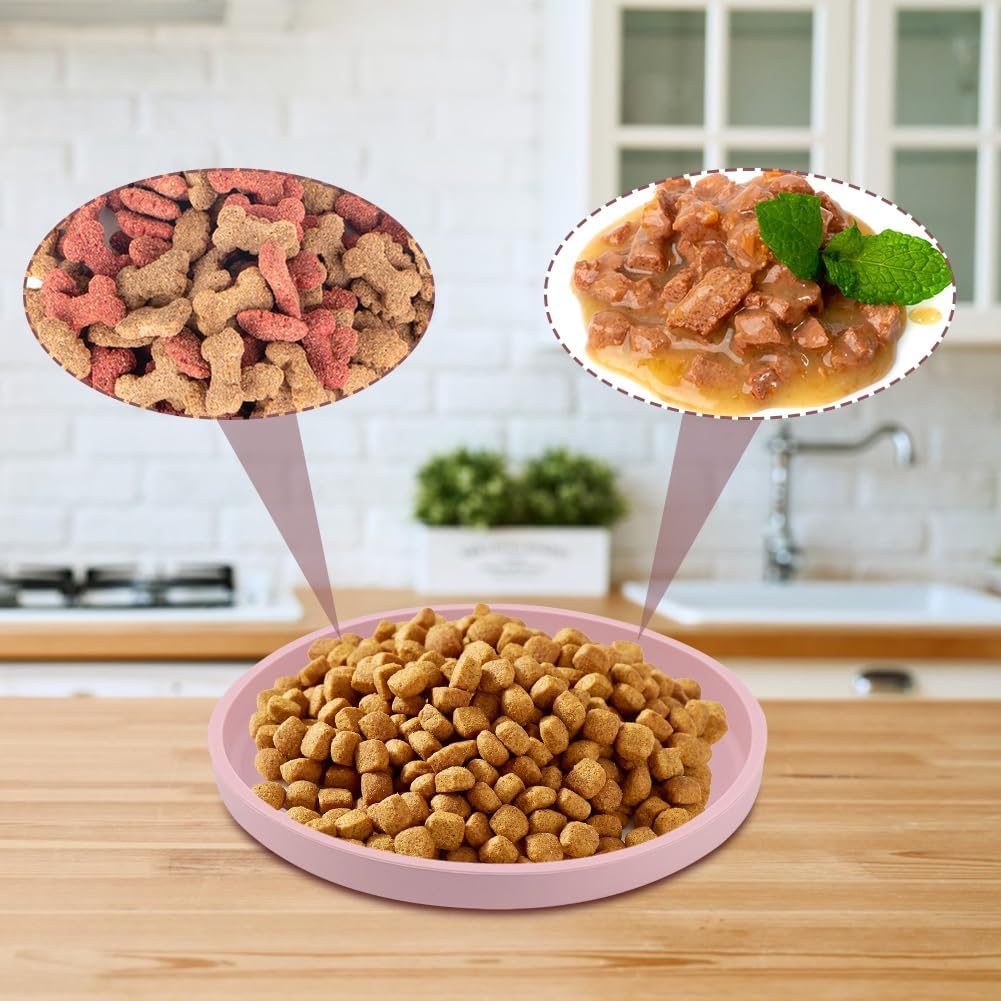 LOMUG Cat and Dog Feeding Bowl, Pack of 3, Silicone Cat Bowl, Drinking Bowl, Cat Bowl, Pet Bowls for Dry Food, Cat Plate for Dry Food and Wet Food