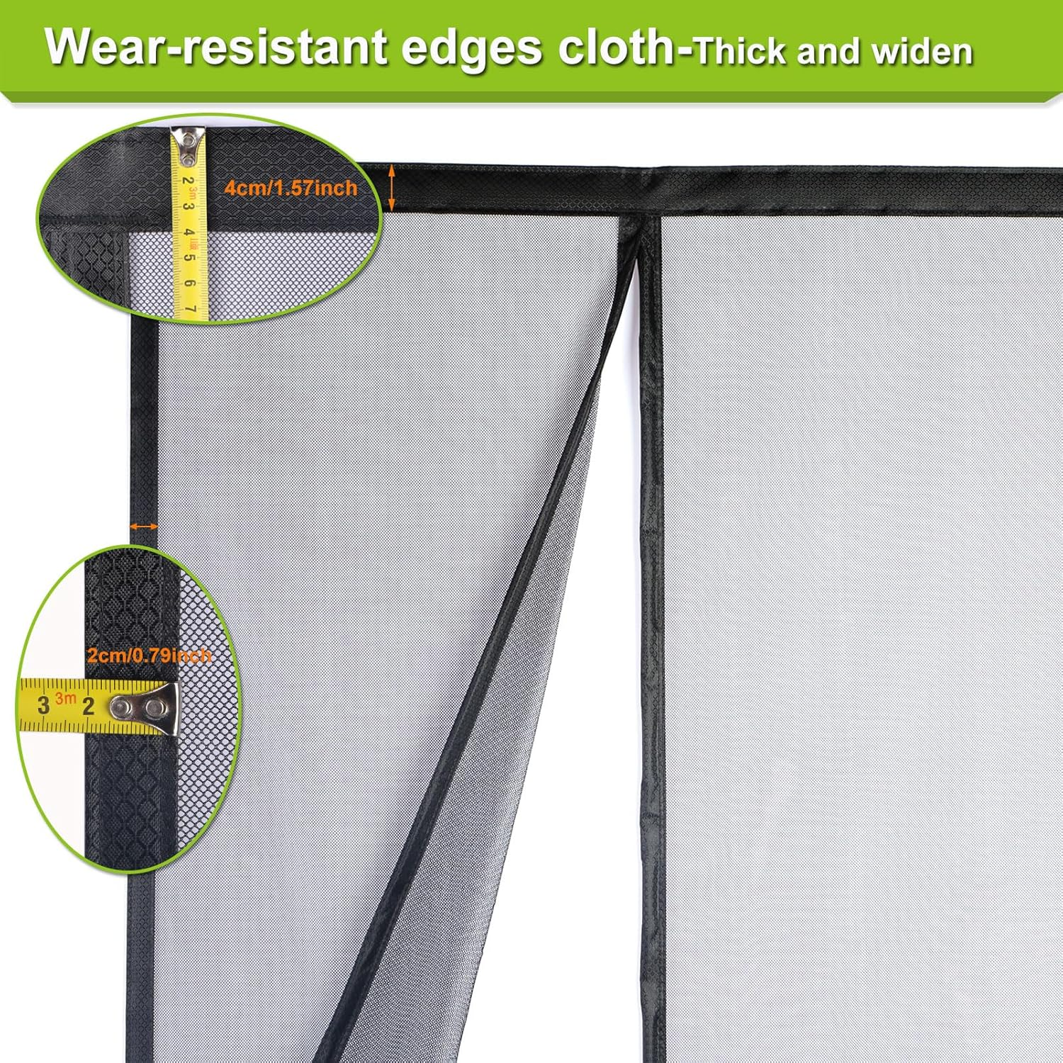 Risareyi Magnetic Fly Screen Balcony Door, 120 X 230 Cm, Black Fly Screen Door, Window, Magnetic Insect Protection Balcony Door, No Drilling with Strong Magnets, Self-Closing for Patio Door, Sliding