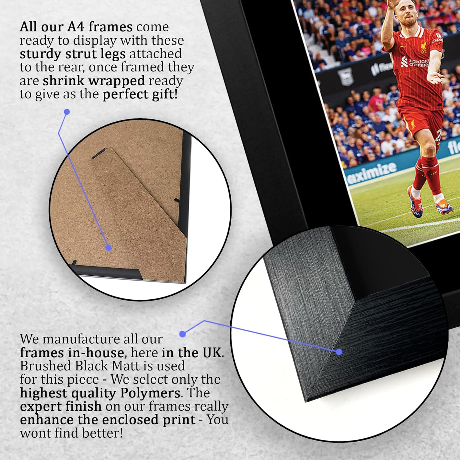 HWC Trading FR A4 Diogo Jota Liverpool Gifts Printed Signed Autograph Picture for Fans and Supporters - A4 Framed image number 5