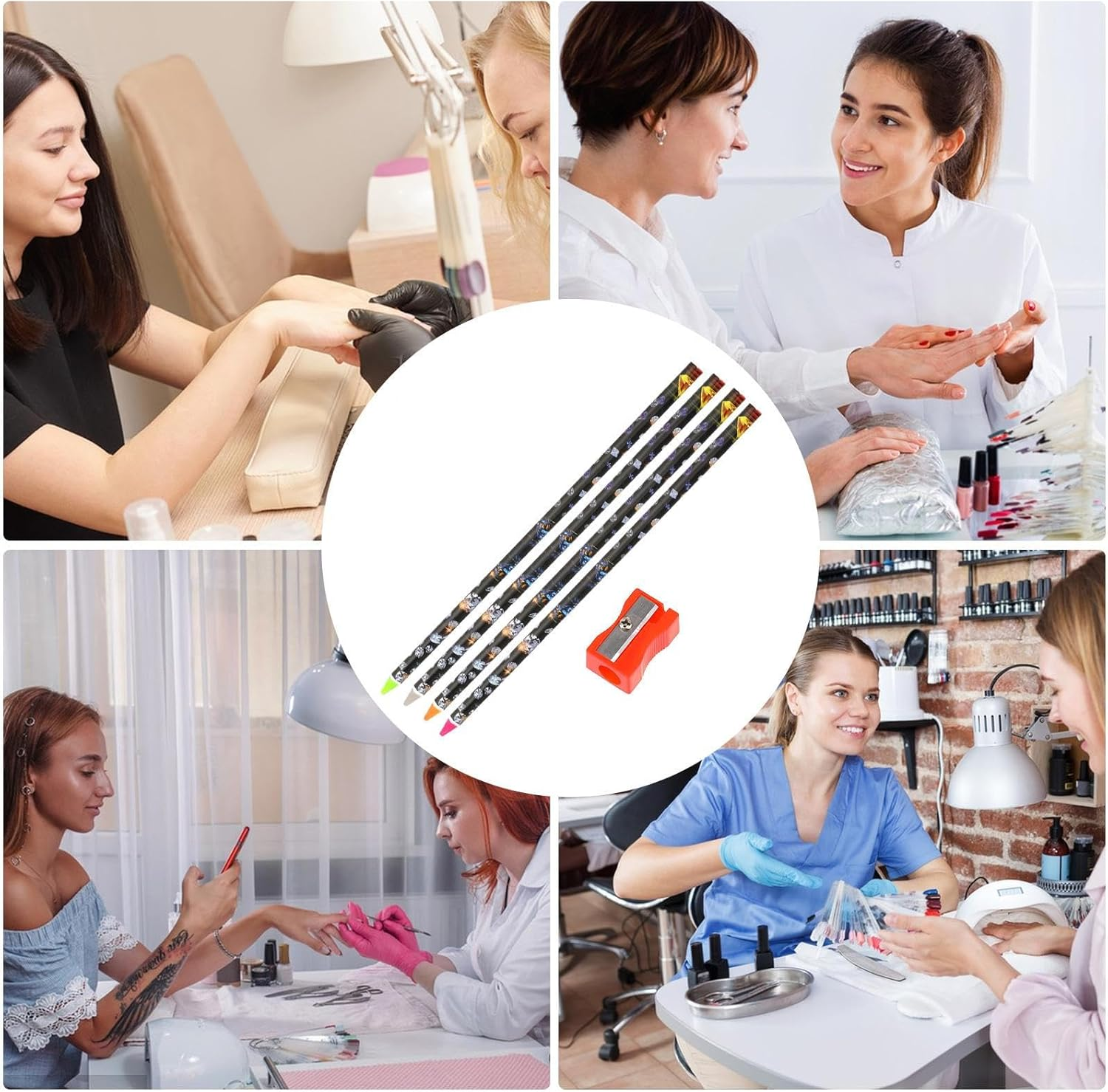 Rissunkv Rhinestone Pen Tool, Set of 4 Wax Pencils for Gem Painting, Non-Slip Grip, Reusable Crafting Supplies, Lightweight Art Design Pen for Costume Decoration Phone Bedazzling image number 5