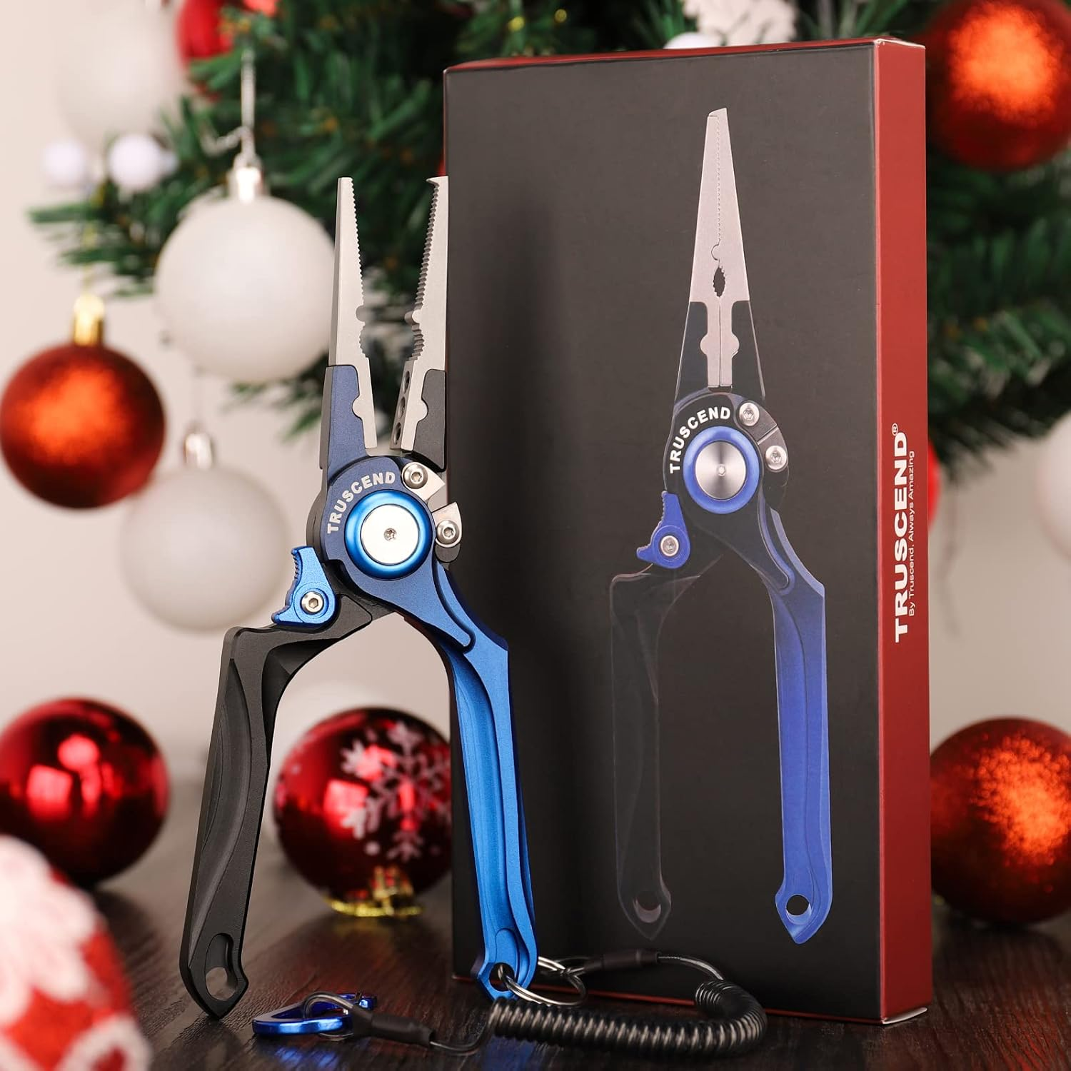 TRUSCEND Lockable Fishing Pliers Saltwater with Line Cutter, Corrosion Resistant Teflon Coated Muti-Function Fishing Gear as Split Ring Plier Hook Remover, Amazing Fishing Gifts for Men image number 6