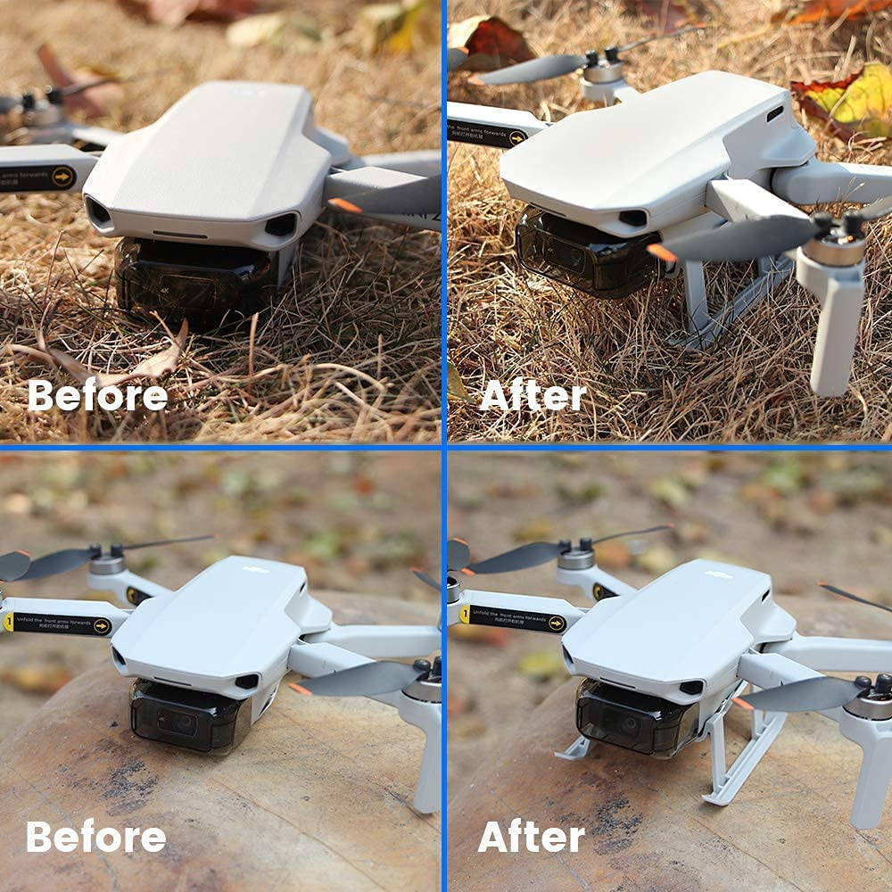 MMOBIEL Drone Propeller Holder Guards and Landing Gear for DJI Mini 2 - Mavic Mini Drone Props Protector and Leg - Gray