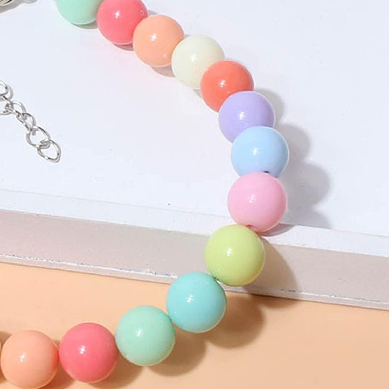 Pet Collar Candy Colors Decor Accessory Multi-Color Fashion Dogs Faux Pearls Necklace Loop Photography Props Convenient and Clever image number 4