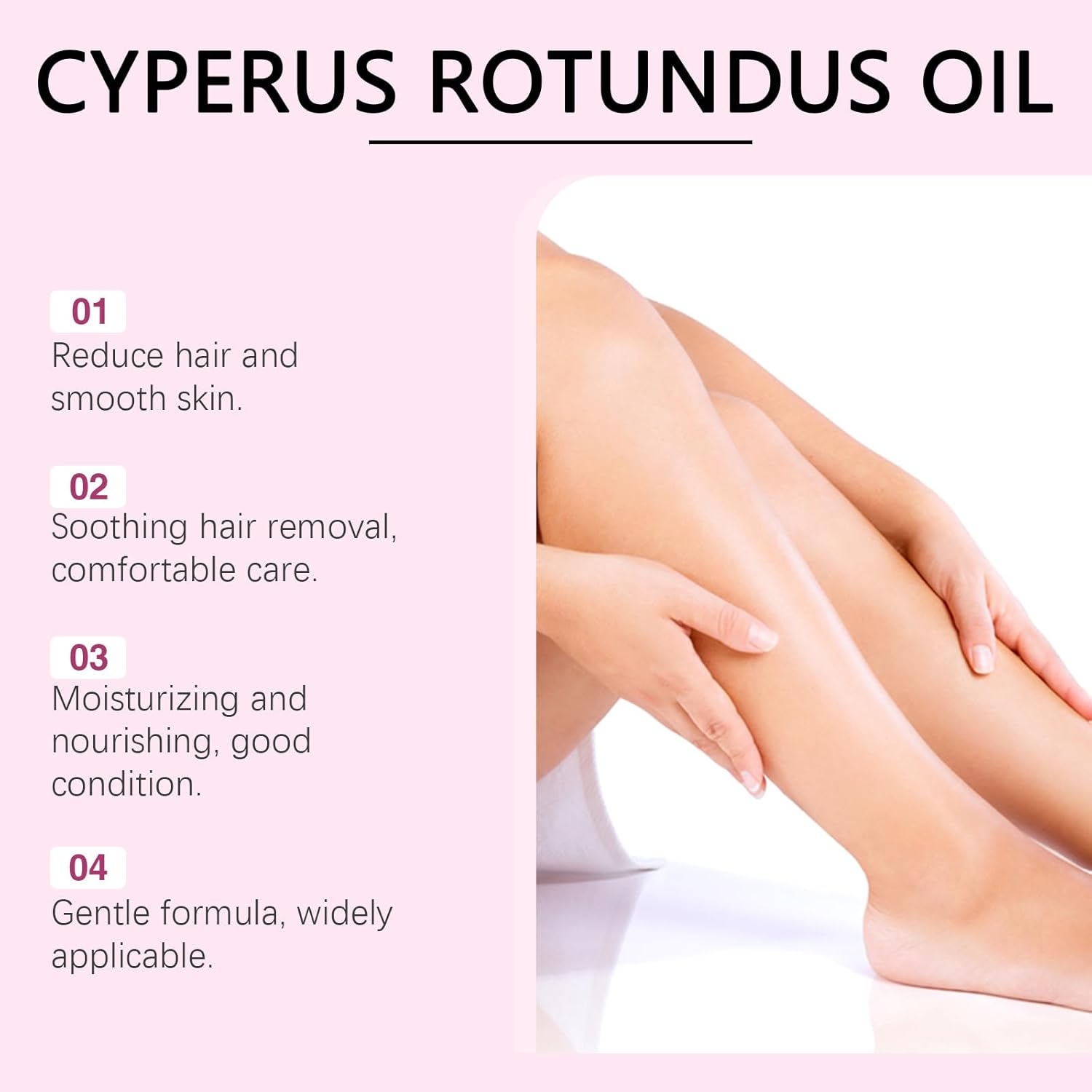 Cyperus Rotundus Oil for Hair Removal - Natural Soothing Moisturizing Oil to Reduce Ingrown Hairs and Smooth Skin, Lightweight, Non-Greasy image number 2