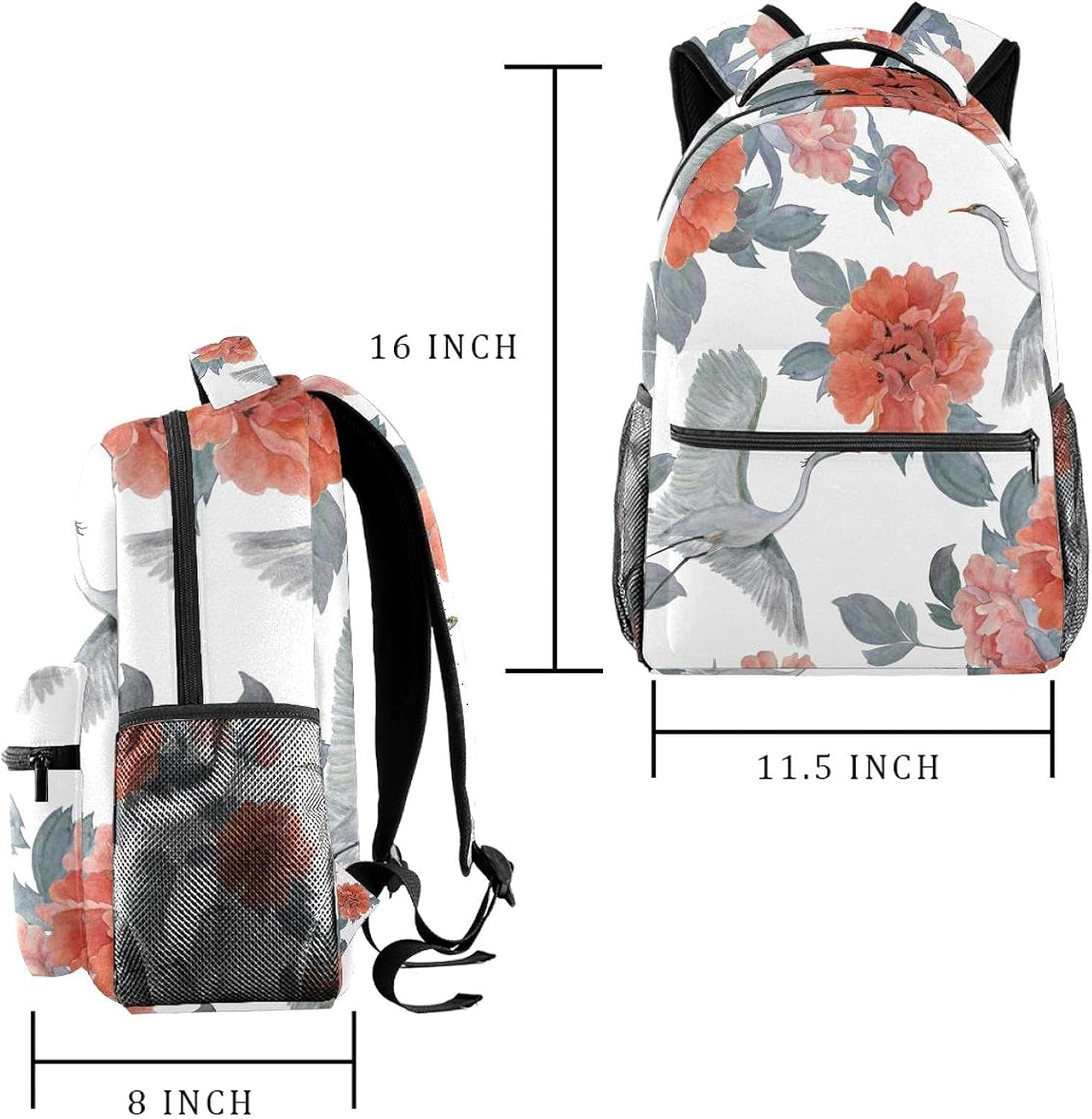 Chinese Peones and Flying Garza Backpack Students Shoulder Bags Travel Bag College School Tote Backpacks image number 2
