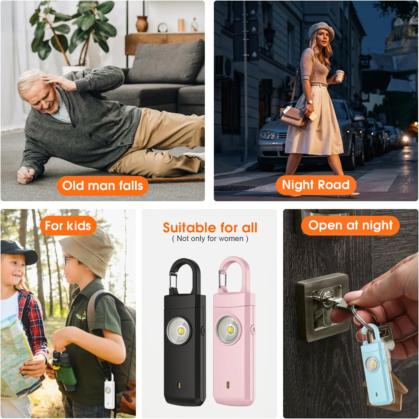 Sonicefit 130Db Rechargeable Personal Alarm for Women & Men, Safety Keychain with Strobe Light & Loud Siren, Security Alarm for Students, Kids, Girls, Elderly - Ideal Christmas/Birthday Gift (Pink) - Pink image number 3