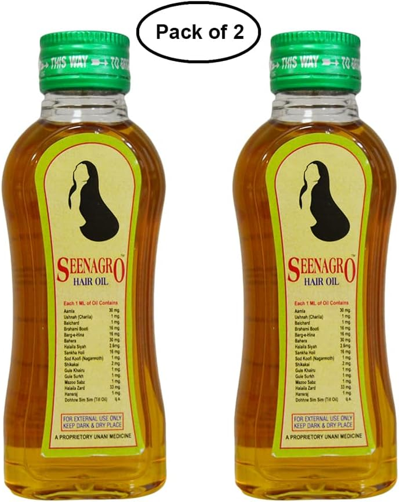 Seina Herbal Products Seenagro Hair Oil Makes the Hair Strong Silky and Healthy | Useful for All Types of Hair Problems | Organic Pure & Natural Hair Oil for Women and Men 100Ml Pack of 2 Bottles.