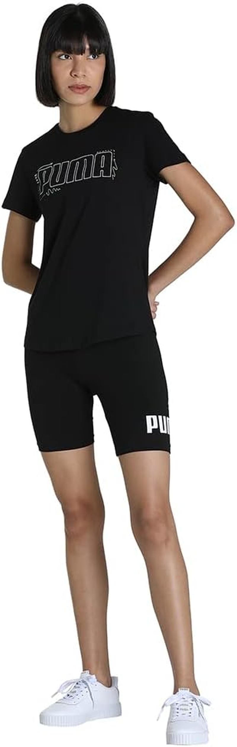 PUMA Women'S Essential 7" Logo Short Tights image number 4