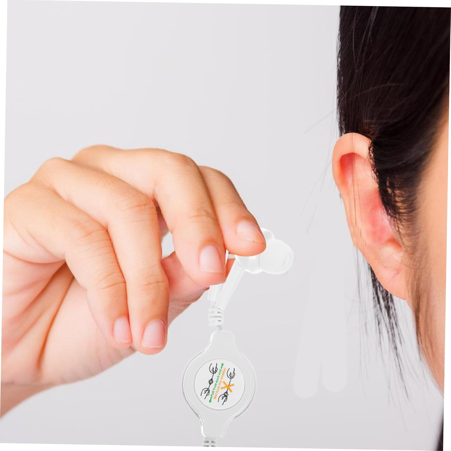 UTHCLO Retractable in Ear Earphones Wired Headphones Lightweight Portable Earbuds for Players and Digital Devices White image number 3