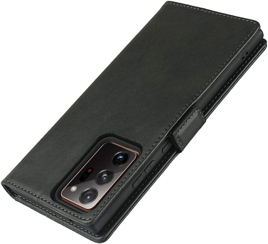 Cavor for Samsung Galaxy Note20 Ultra Case,Note20 Ultra 5G Case,Leather Wallet Phone Case with Magnetic Closure & Card Slots(6.9")-Black image number 5