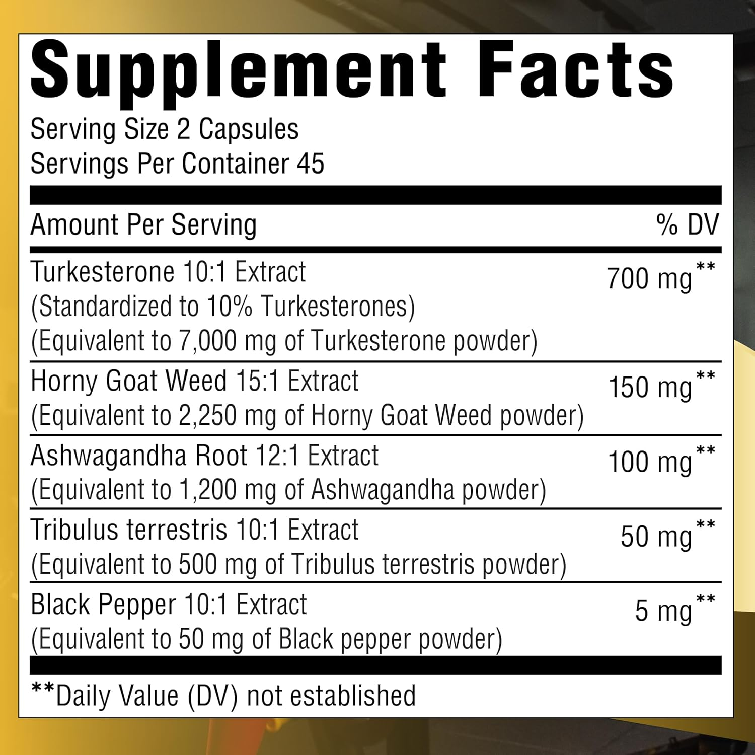 Turkesterone Capsules 11000Mg - [10% Turkesterone] - Horny Goat Weed, Ashwagandha - 90 Capsules image number 2