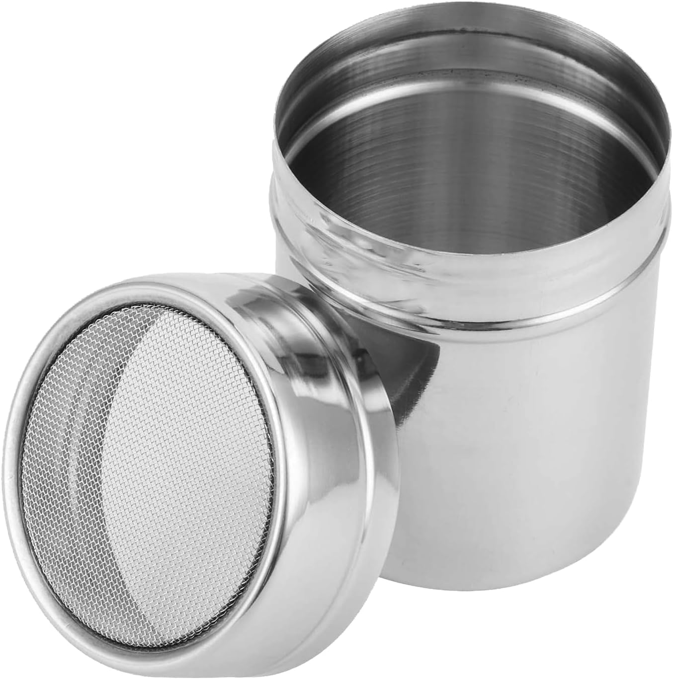 Fine Mesh Powder Shaker - Premium Stainless Steel Sifter for Chocolate, Coffee, Icing Sugar, Flour (Dust-Free Cover, Kitchen Essential, Baking & Cooking Tool image number 2