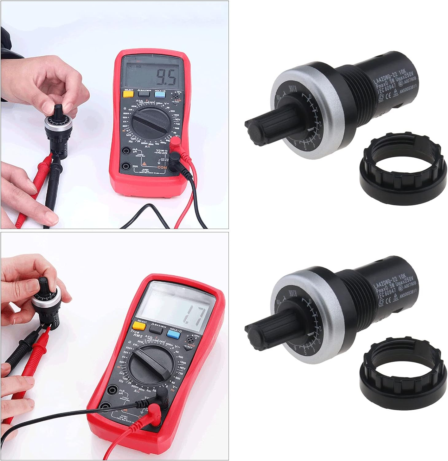 Emagtech 2Pcs LA42DWQ Potentiometer Governor Rotary Potentiometer Pot Inverter Converter Accessories for Machinery Power Textile Chemical image number 4