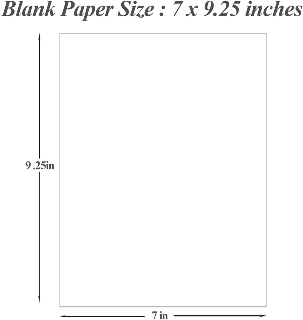 7" X 9.25" Blank Print Paper, 100Sheets/200Pages Classic Size Blank Loose-Leaf Paper, DIY Template Printing in Happy Planners image number 3