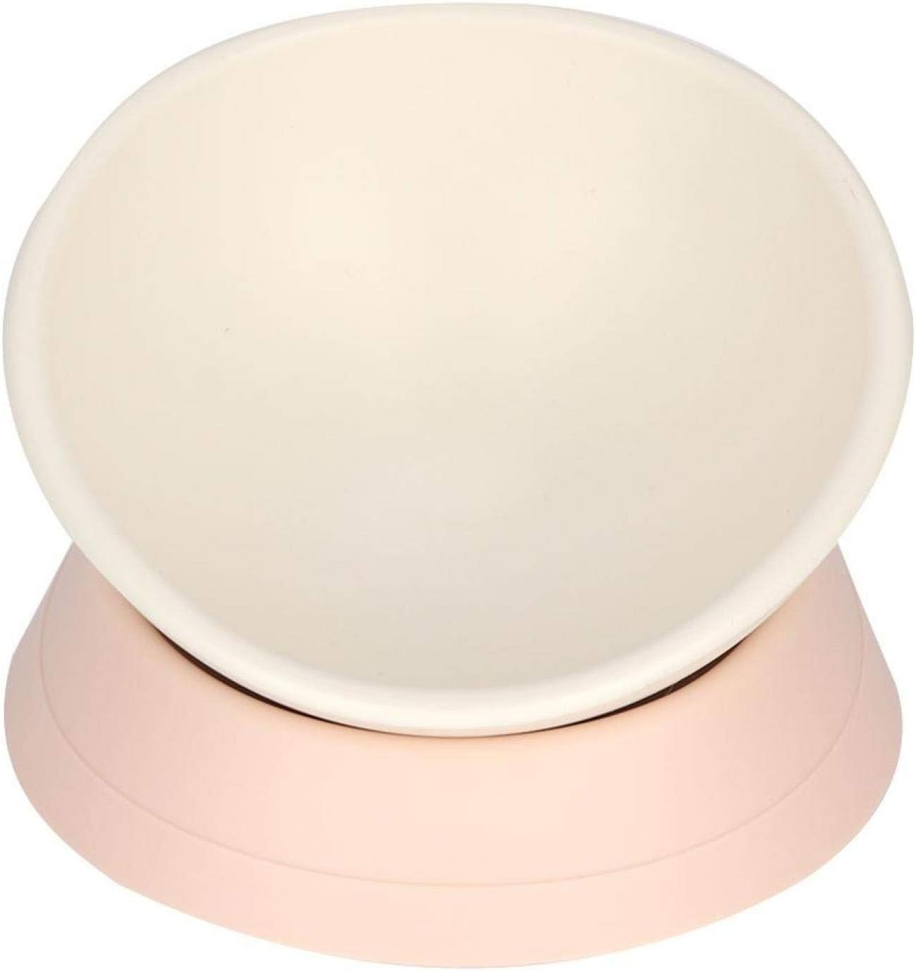 EVTSCAN Pets Dog Cat Bowl, Raised Cat Food Water Bowl, Detachable Elevated Stand Pet Feeder Bowl, No-Spill, 0-30&deg;Adjustable Tilted Pet Bowl(白色) image number 2