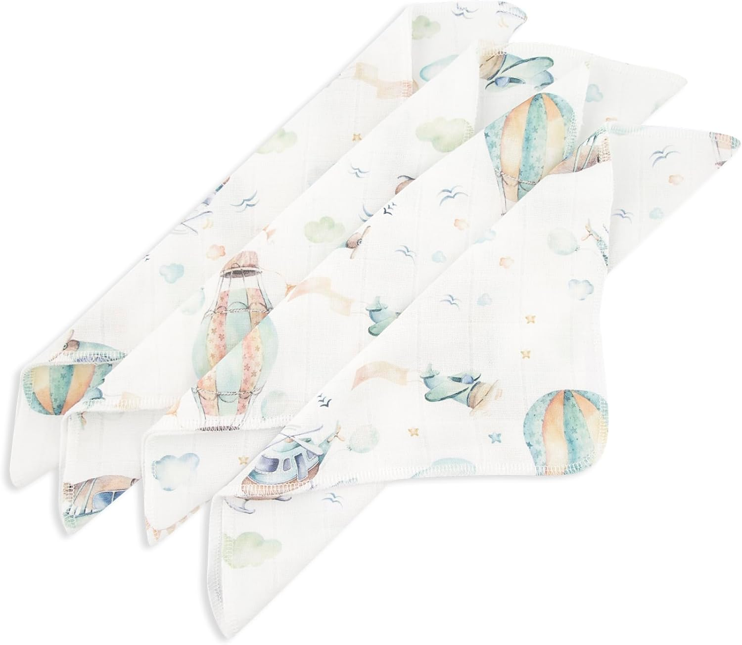 Funnababy Baby Muslin Cloths for Newborn &ndash; Pack of 8, Thin and Quick Dry, Extra Soft Face Muslin, 100% Cotton, Fabric Washcloth, Square Cloth for 0-6 Months, Starter Baby Essential, 30X30 Cm image number 2