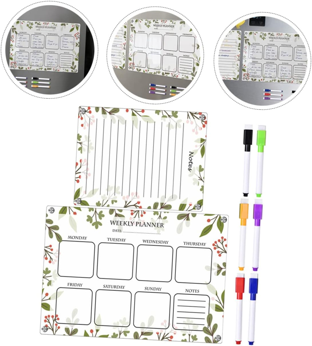 COHEALI Acrylic Magnetic Fridge Dry Erase Board Planning Writing Board for Kitchen image number 6