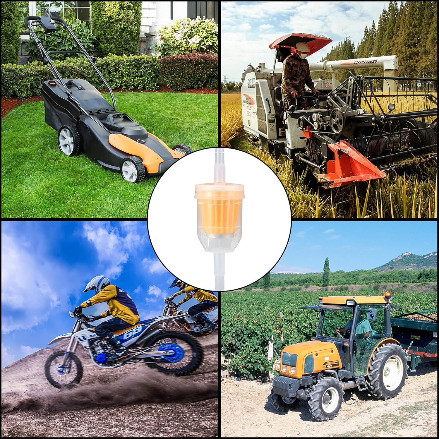 12 Pieces Gas Inline Fuel Filters, Universal Motorcycle Petrol Inline Filter, Filtration Speed Quick Fuel Filter for 6-8Mm Motorbike, Scooter, Generator, Lawnmower Machines, Auto (Yellow 12) image number 5