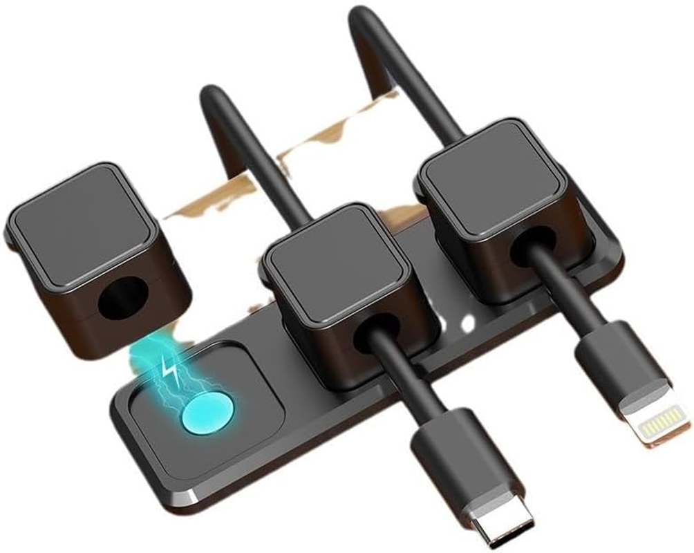 YANGGU WU Magnetic Cord Organizer,Cable Smooth Adjustable Easy Secure Cable Management, Organize Phone USB Charger Cable for Home,Office,Car,Desk,Nightstand image number 5