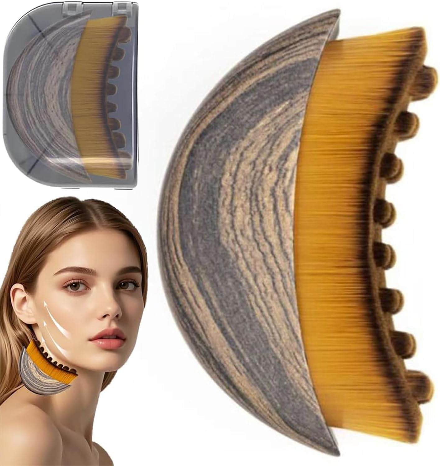 Lymphatic Contour Face Brush, Massager Contour, Lymphatic Drainage Massager Chin, Lymphatic Brushes Face, Dry Brushes, Face Brush, Lymph Brush Face, for Face Massage image number 6