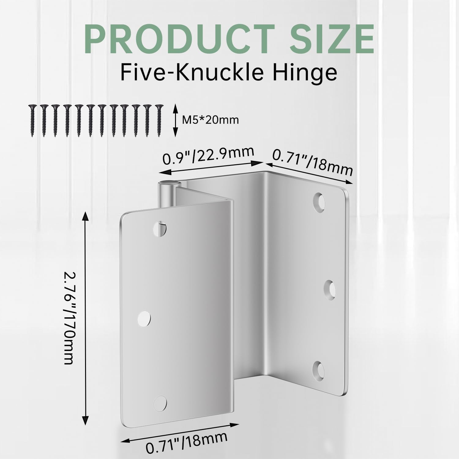 Duoduolaili 3.5 Inches Expandable Door Hinges Offset Hinges Pivot Door Hardware Swing Clear Hinge, Handicap Brass,Offset Door Hinges - 2 Swing Hinge in Satin Chrome, Sliver image number 3