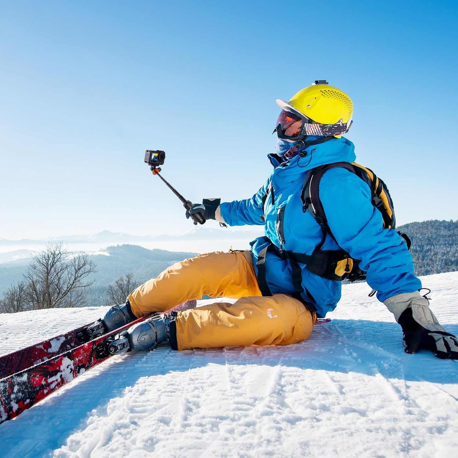 K&F Concept Selfie Stick Tripod for Gopro, 32CM Extendable Vlog Selife Stick Portable Stand Compatible with Gopro Hero 12/11/10/9/8/7/6/5/Gopro Max DJI Osmo Action Insta 360 AKASO Action Camera Black - Black image number 1