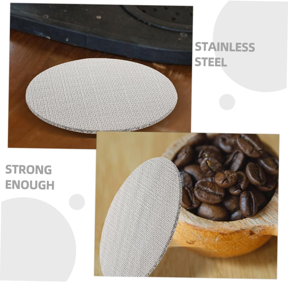 Homoyoyo Reusable Stainless Steel Screen for Espresso Machines Filter Mesh Easy to Clean and Install for Mellow and Tea Brewing image number 6