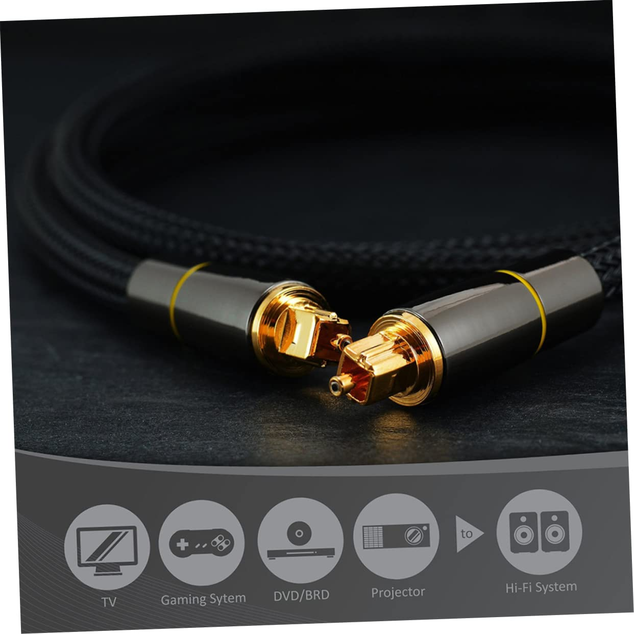 ARTIBETTER Optical Fiber Audio Cable for Car Audio Male to Male Connection for Home Theater Systems image number 4