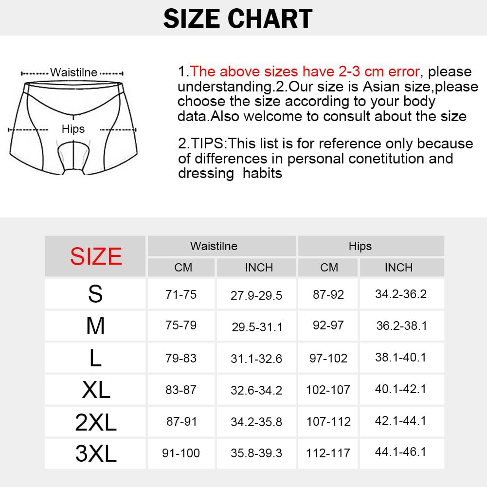 Nucamper Men'S Cycling Underwear, Padded with Elastic 5D Gel Seat Padding, Shockproof, Quick-Drying, Breathable Cycling Underwear image number 5