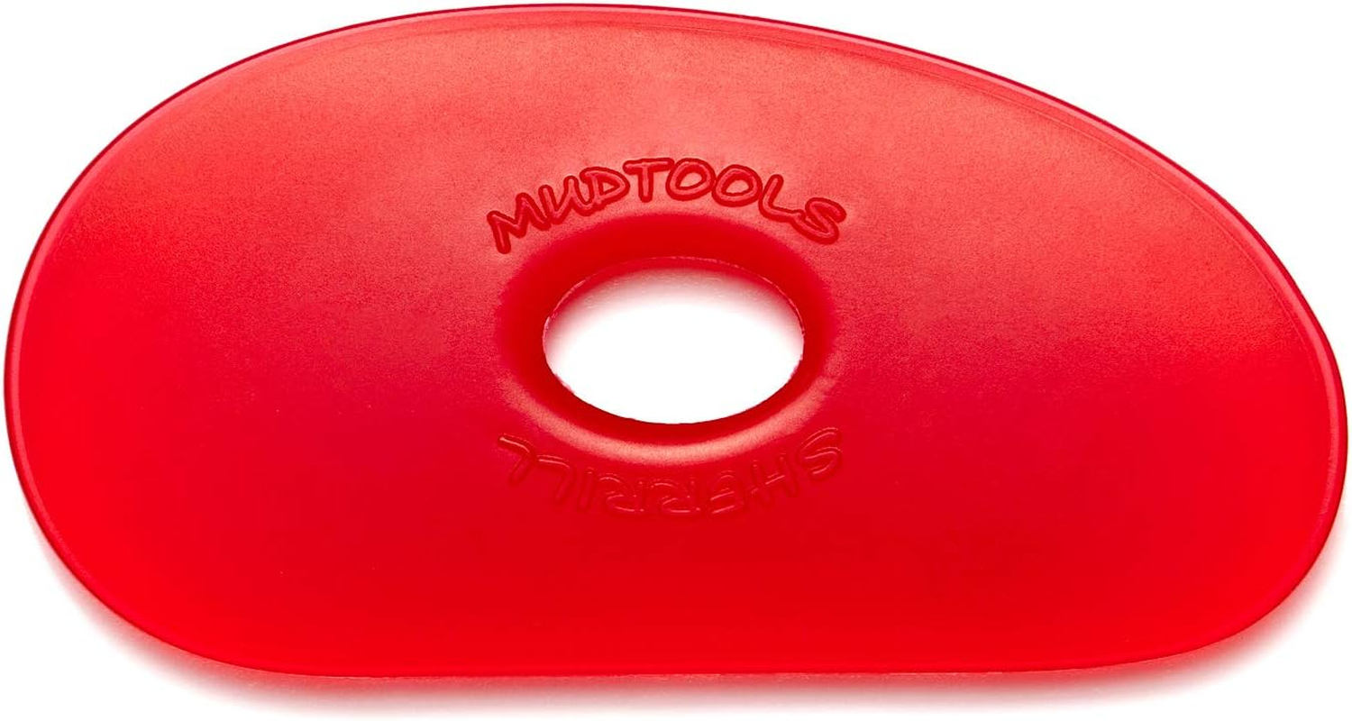 Mudtools Polymer Rib Red Size 1 Very Soft - Kidney Shape - Ceramics, Pottery, Clay - R1