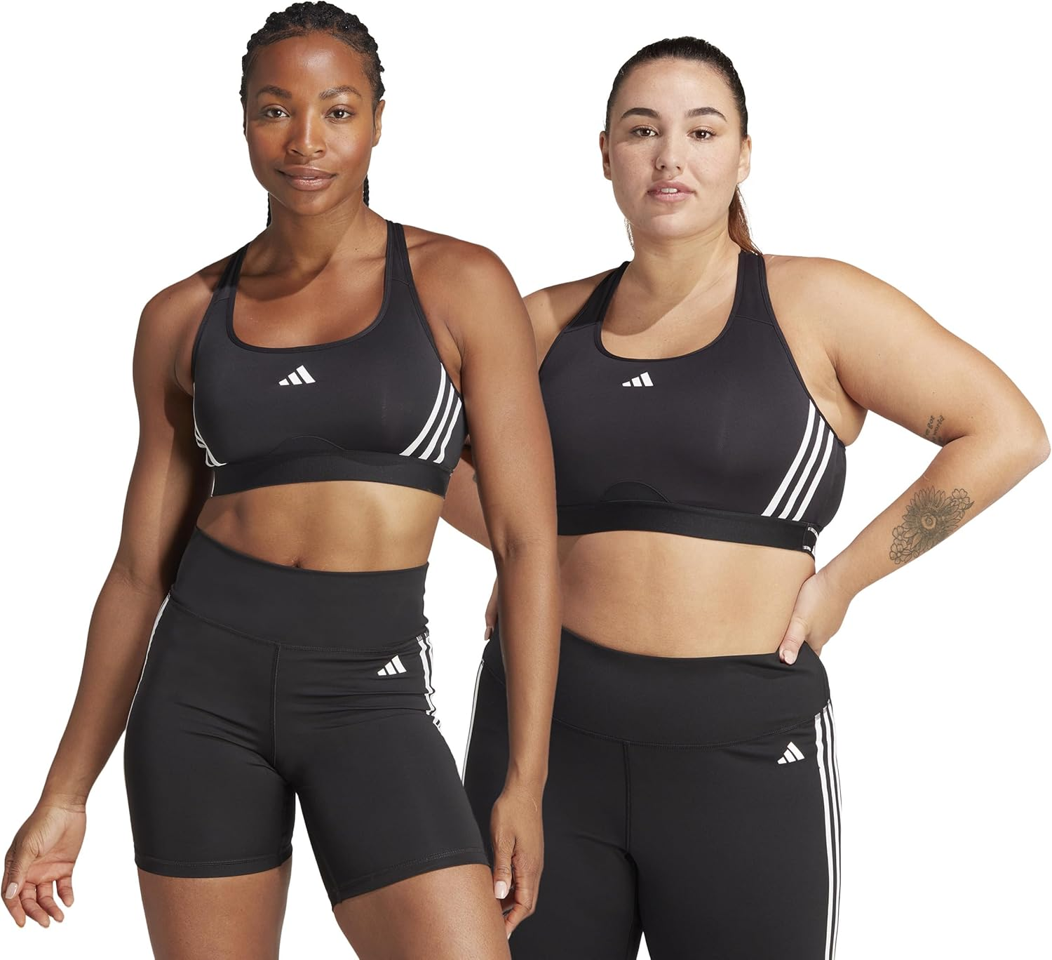 Adidas Performance Powerimpact 3-Stripes Women'S Medium-Support Training Bra, Black/White image number 4