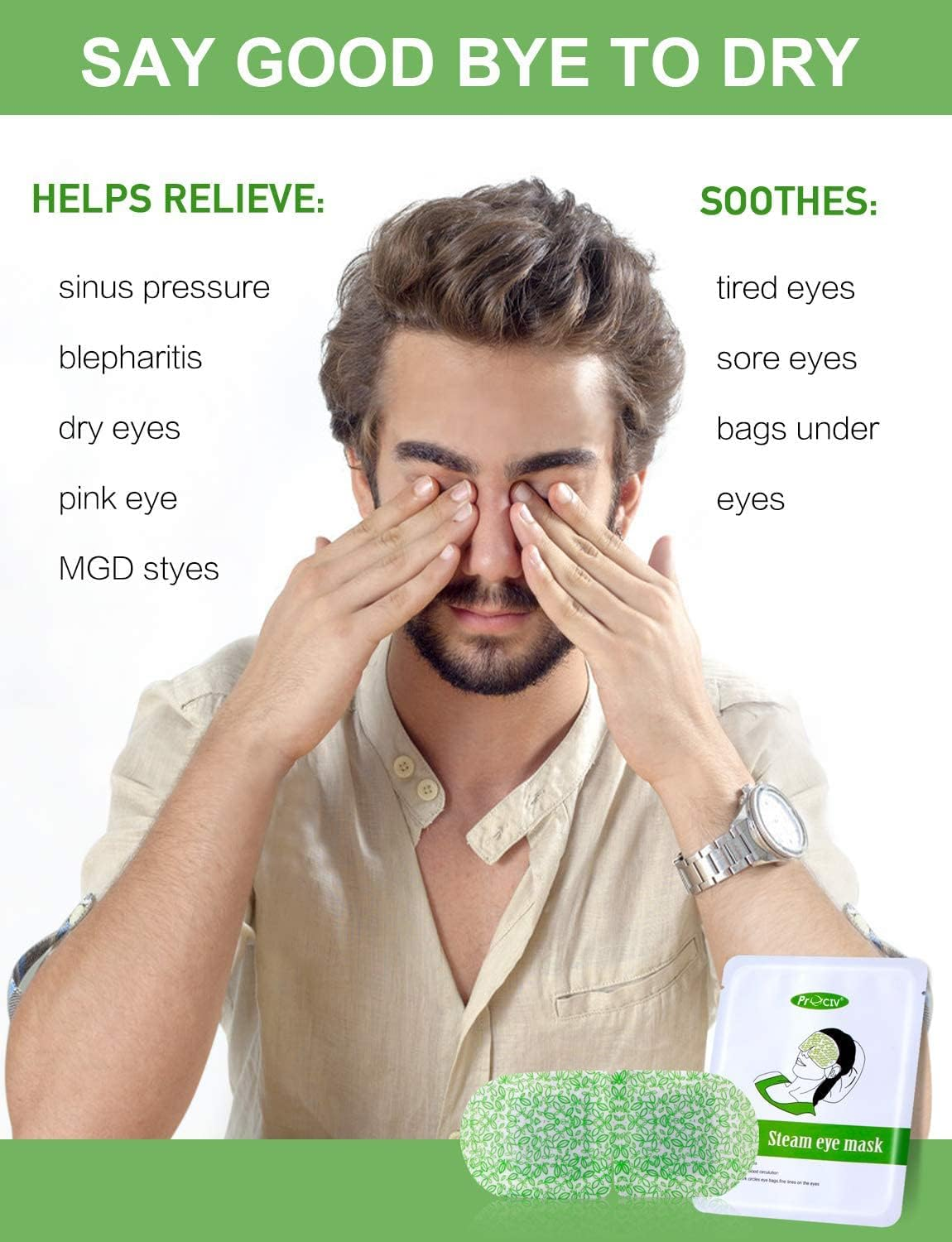 16 Packs Eye Masks for Dark Circles and Puffiness Disposable Soothing Headache Relief Dry Eyes, Stress Relief Relief Eye Fatigue Steam Eye Masks (Unscented) image number 2