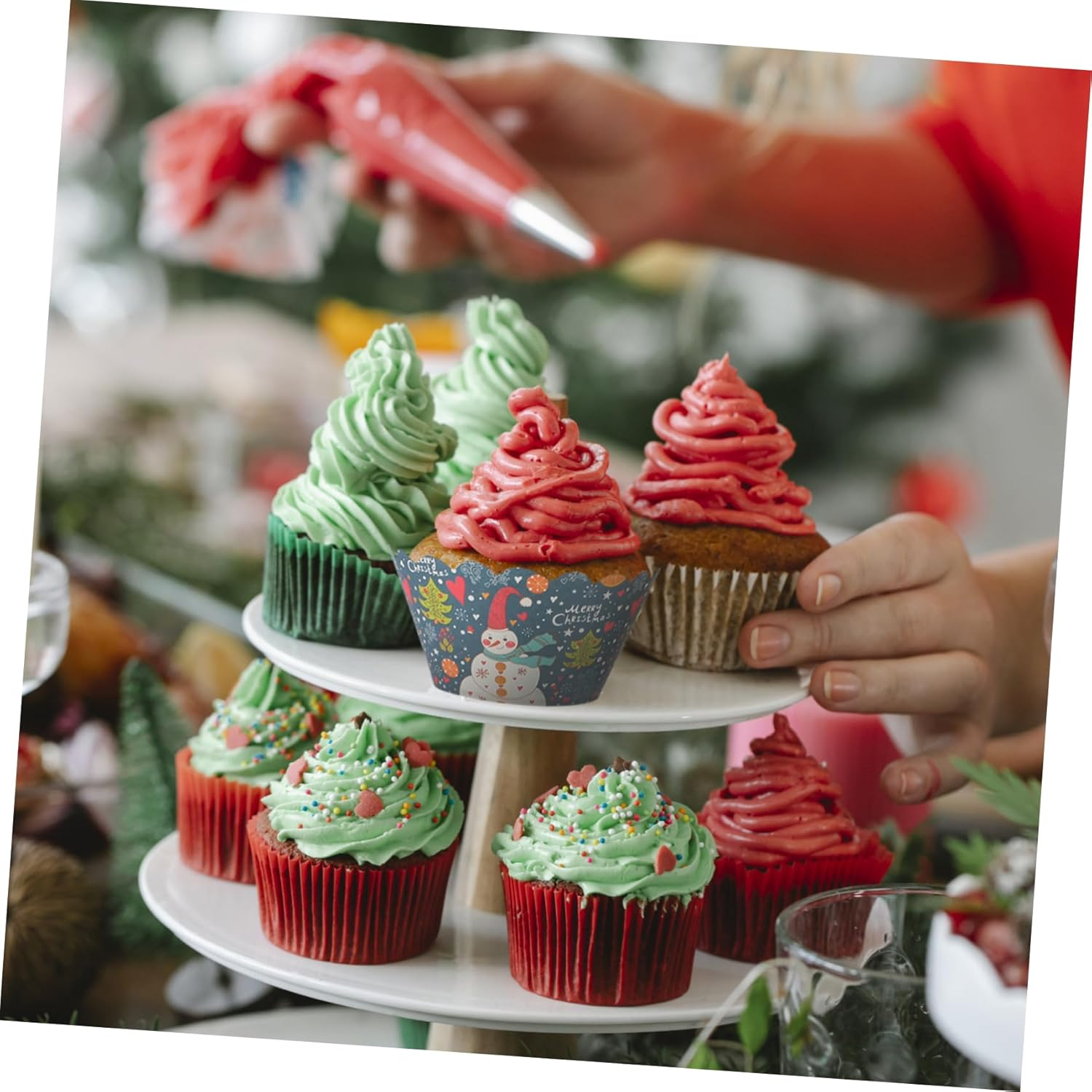 150Pcs Cake Cup Muffin Cup Baking Cake Making Paper Muffin for Making Liners for Baking Home Tools Christmas Dessert Random Color image number 2