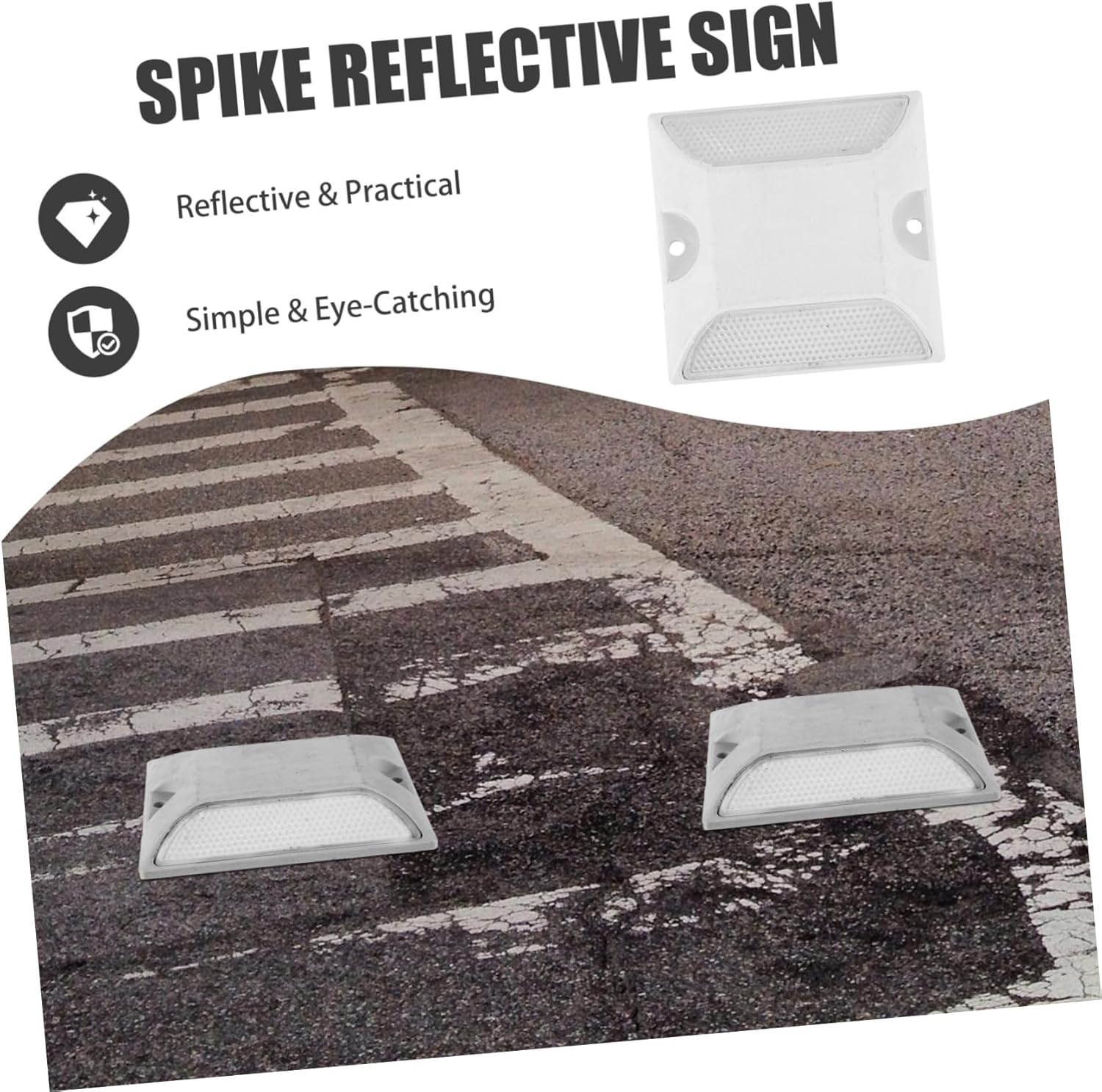 YARNOW Reflective Road Pavement Marker Roadside Reflectors for Driveway Safety Dual Sided Design for Enhanced Visibility for and Parking Lots