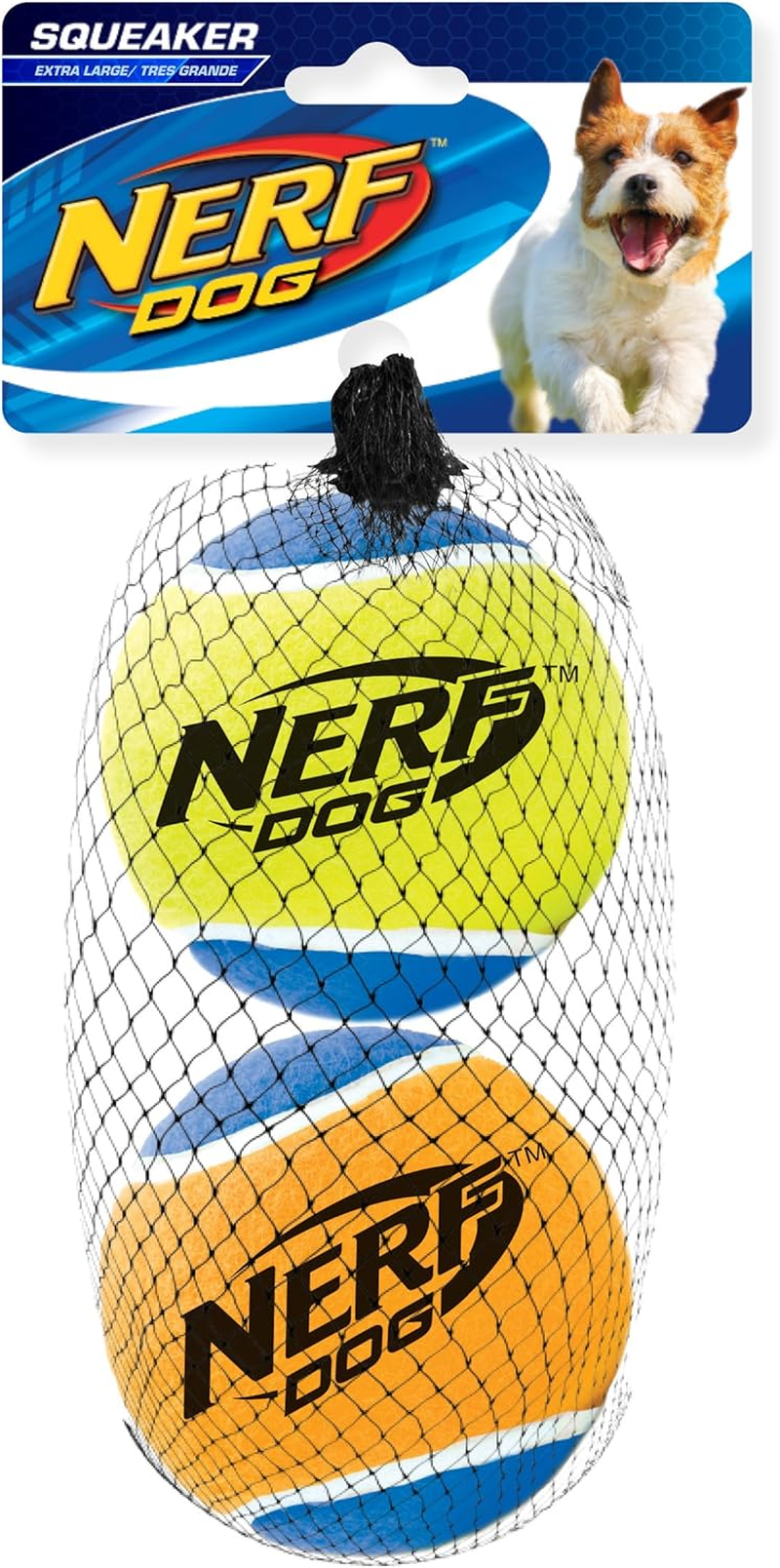 Nerf Dog Squeak Tennis Balls: 3"