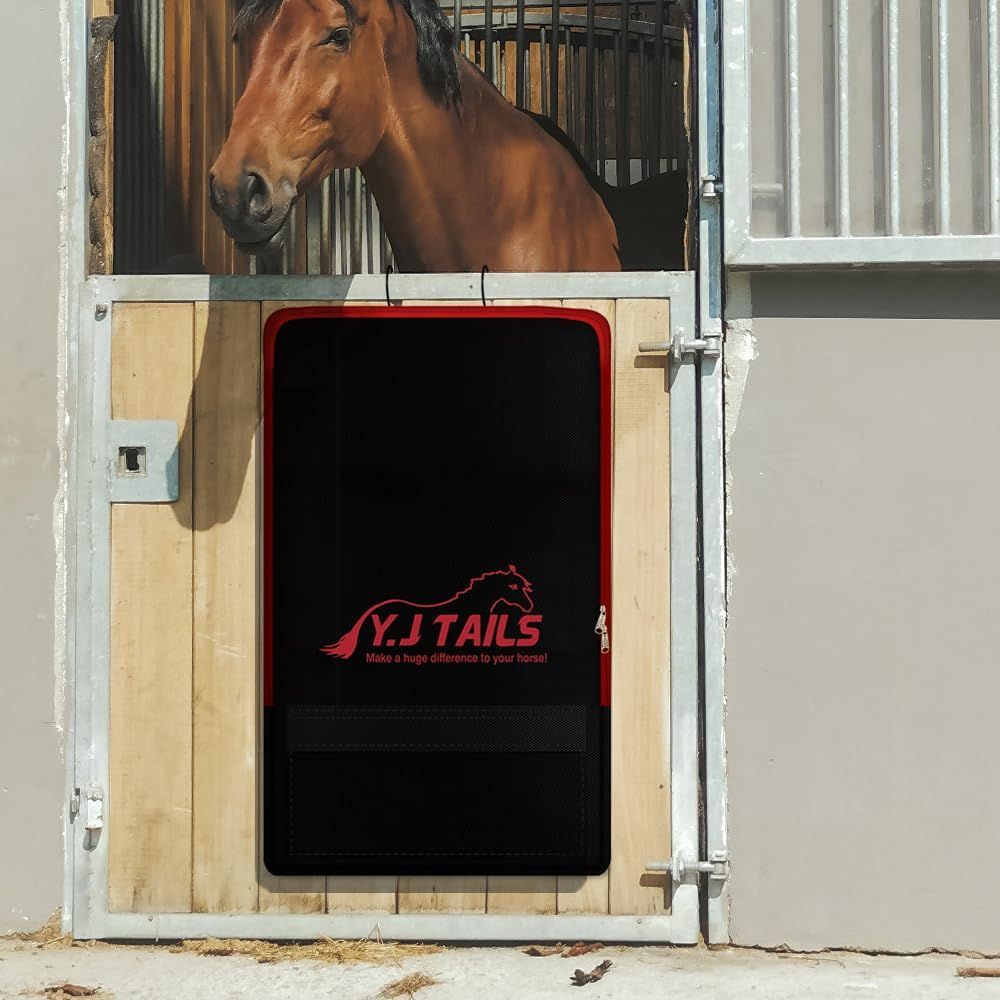 Y.J TAILS Horse Tack Carry Bag, Horse Harness Bag for Halters, Bridle, Equestrian Reins, Bits and Headstalls, Miniature Horse Harness with 3 Prong Tack Rack (Black)