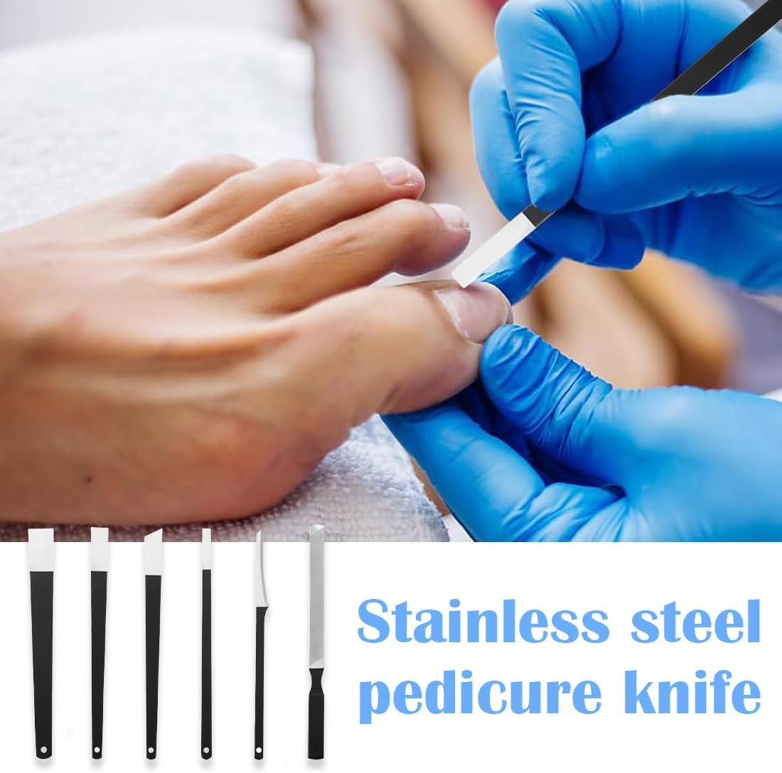 JEYORZY 6-Piece Ingrown Removal Set, Stainless Steel Pedicure Knife Kits with Storage Box, Callus Remover, Callus Remover, Foot Scraper, Pedicure Knife Kits, Foot Care Tools for Hand Feet image number 2