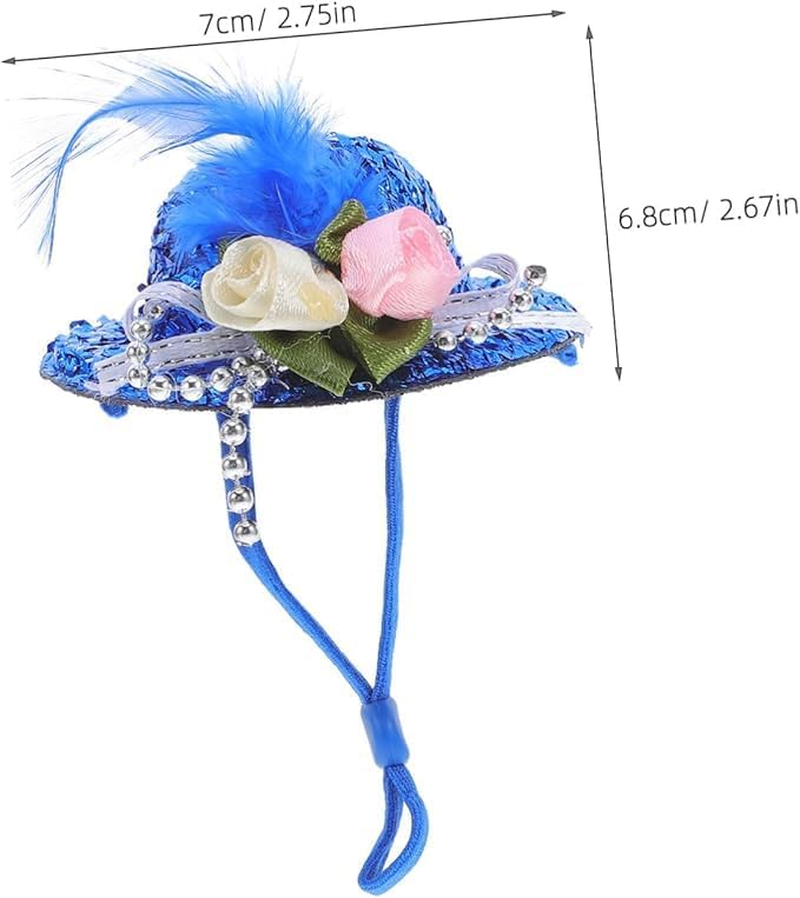 Ksngtixe 5Pcs Floral Chicken Hats - Adjustable Strap Bird Headwear, Lightweight Pet Hat for Small Pets, Chickens, Parrots & Parakeets, Ideal Photo Props