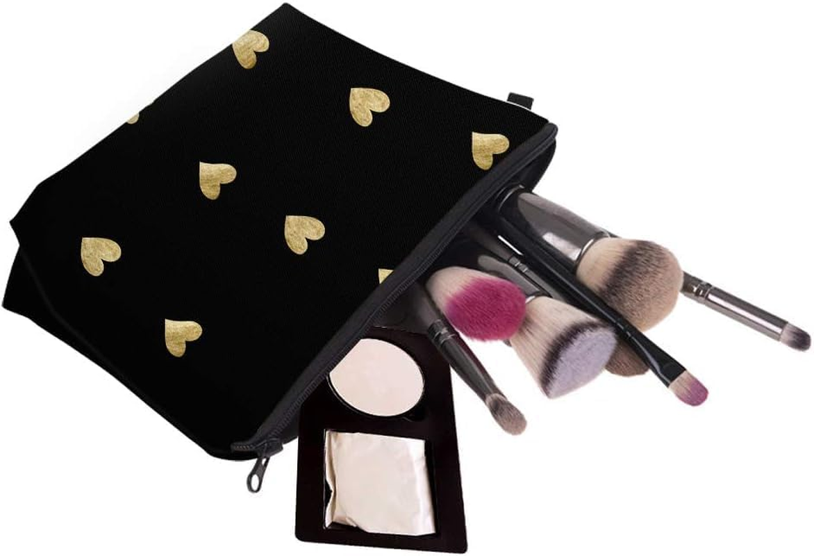 Travel Makeup Case Small, Cosmetic Zipper Bag Waterproof Small Pouch for Purse Mini, Women Cute Traveling Accessories Pouch for Ladies(Stripes Cherry) - Flowers image number 5