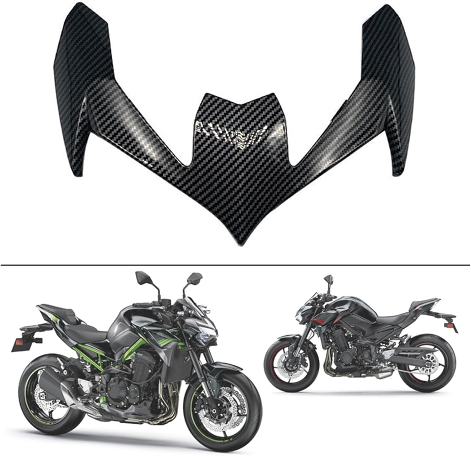 2023 New Z900 Front Headlight Headlamp Upper Cover Compatible with Z 900 2020 2021 2022 Motorcycle Nose Fairing Cowls Accessories (Size : Carbon Fiber Look) image number 5