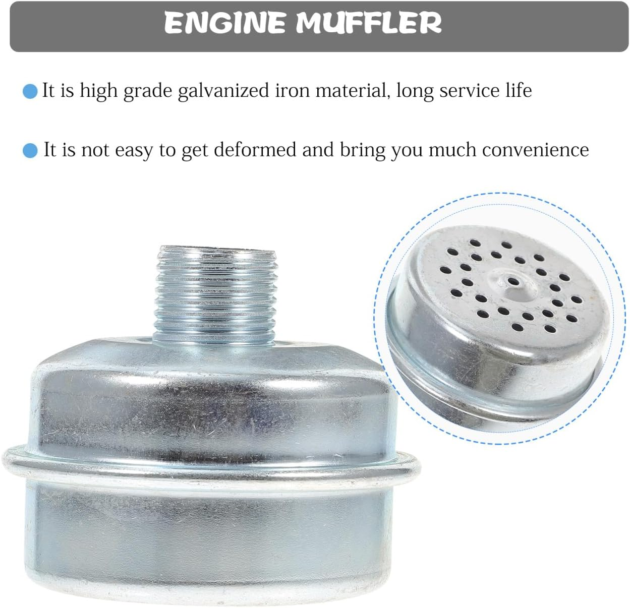 Small Engine Muffler - Muffler Lawn Mower Parts Bike Generator Compatible with Engine for Lawn Mowers Garden Equipment Galvanized Construction image number 5